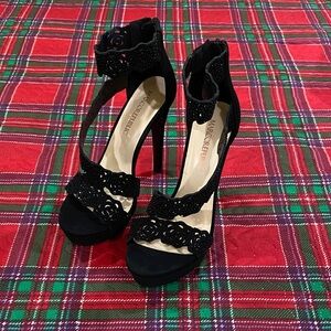 Marco Republic Black Floral Heels